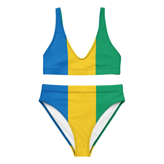 Saint Vincent and the Grenadines High-Waisted Bikini – Tricolor Stripe