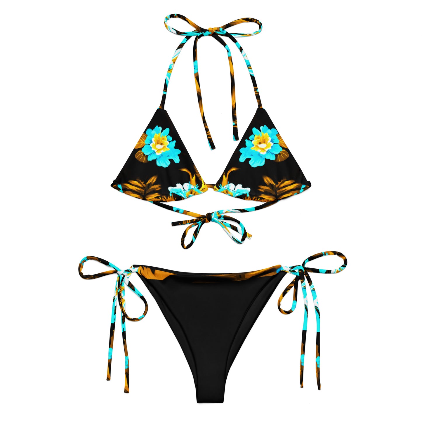 All-over print recycled string bikini