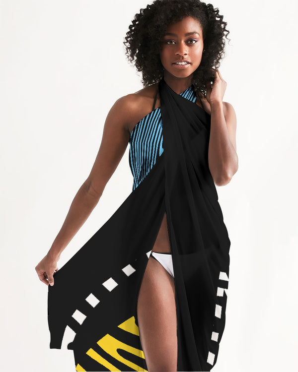 Saint Lucia Swimsuit Cover Up – Black Stripe Hem