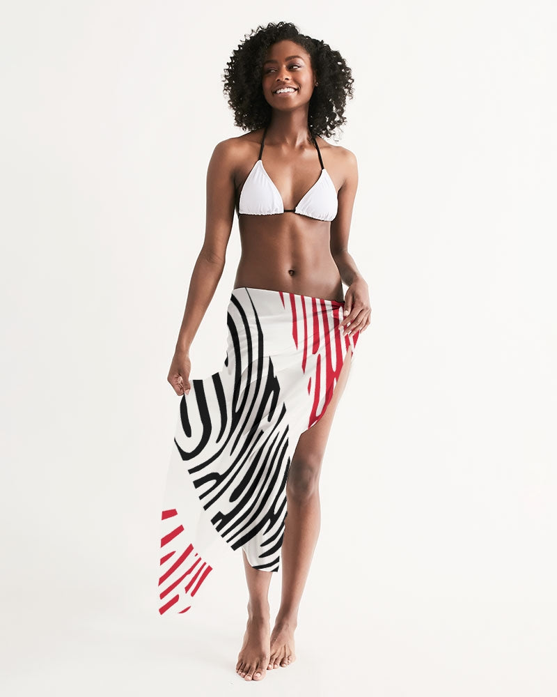 Trinidad and Tobago Swimsuit Cover Up – White Wave Stripe