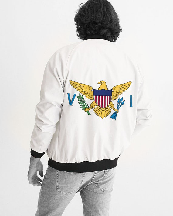 US Virgin Islands Men's Bomber Jacket – White