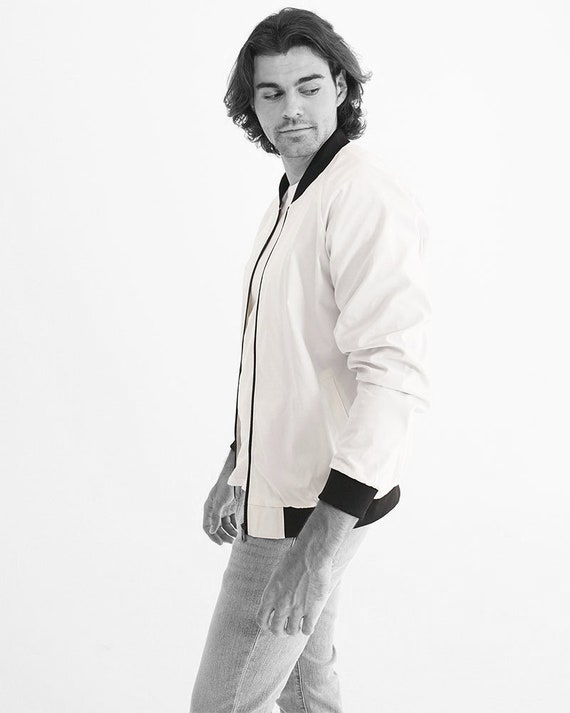 US Virgin Islands Men's Bomber Jacket – White