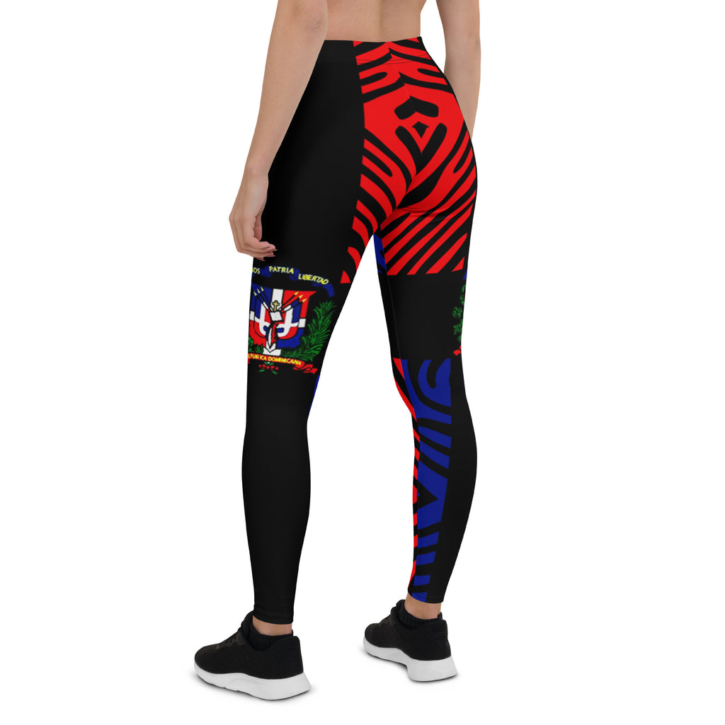 Dominican Republic Leggings – Black Crest Stripe