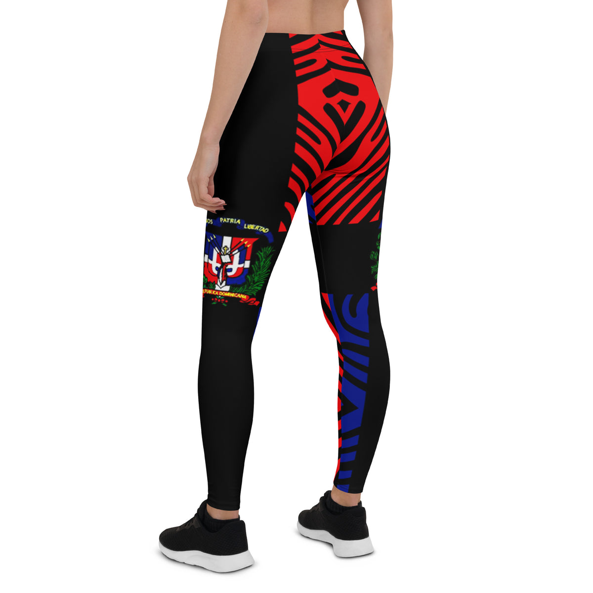 Dominican Republic Leggings – Black Crest Stripe
