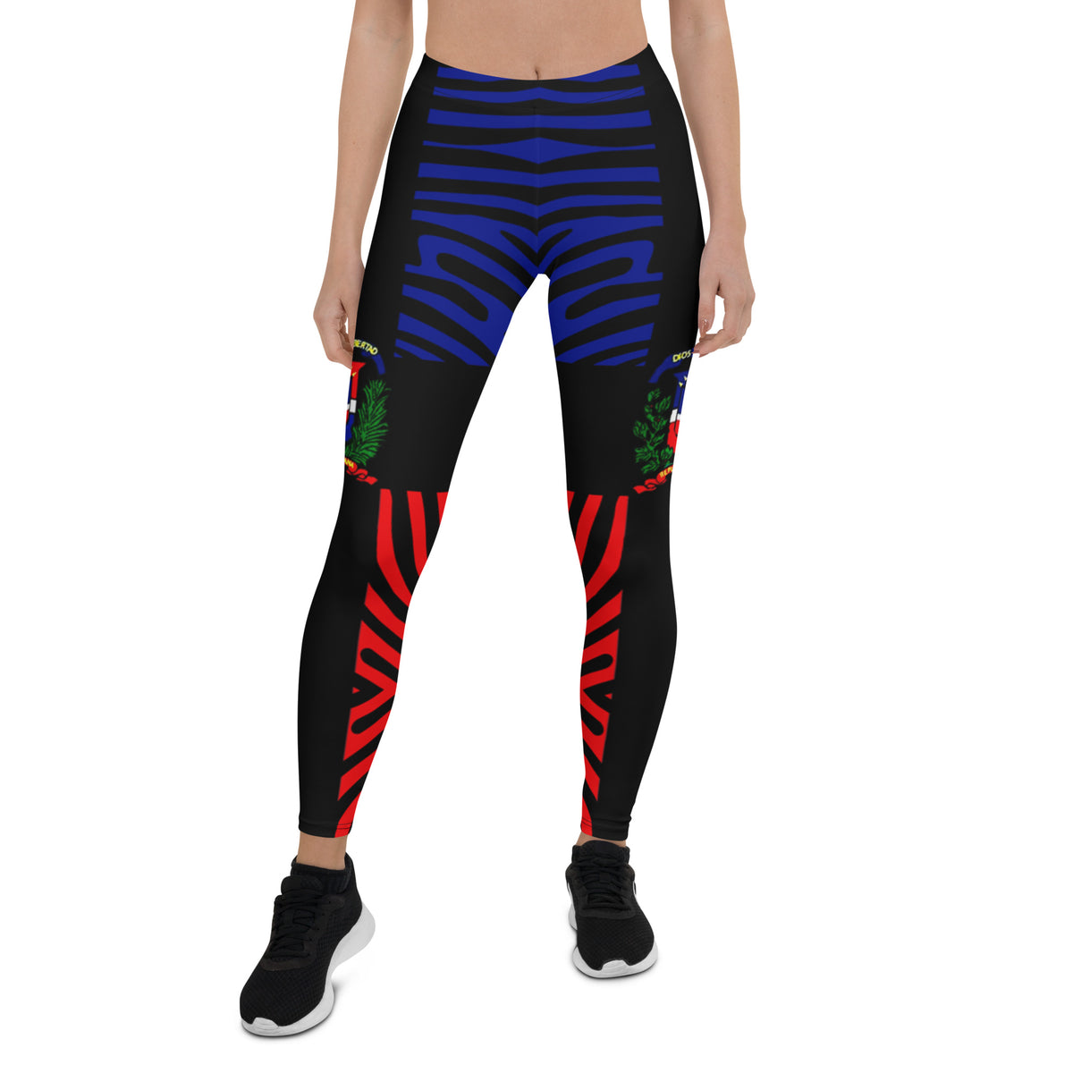 Dominican Republic Leggings – Black Crest Stripe
