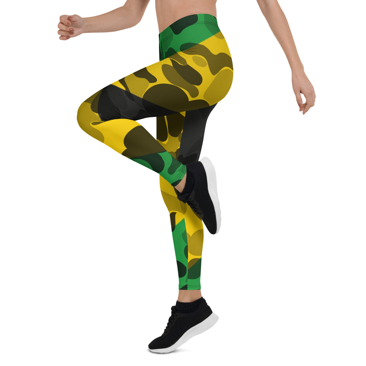 Jamaica Camo Leggings – Green & Gold