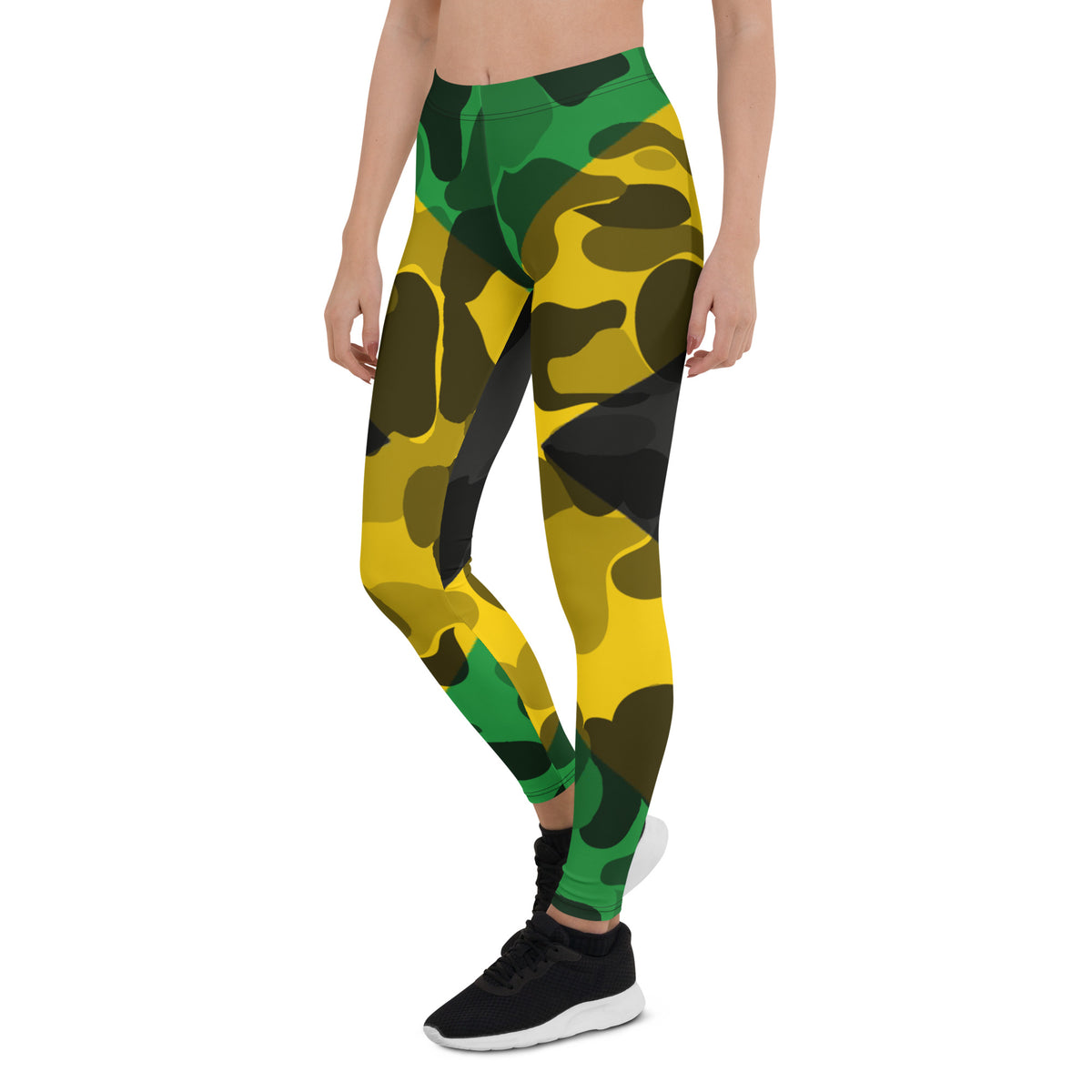 Jamaica Camo Leggings – Green & Gold