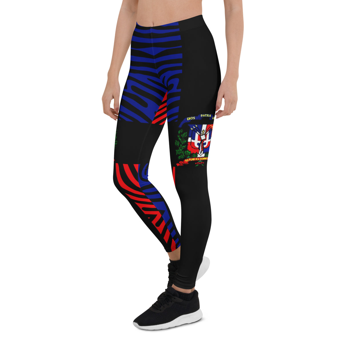 Dominican Republic Leggings – Black Crest Stripe