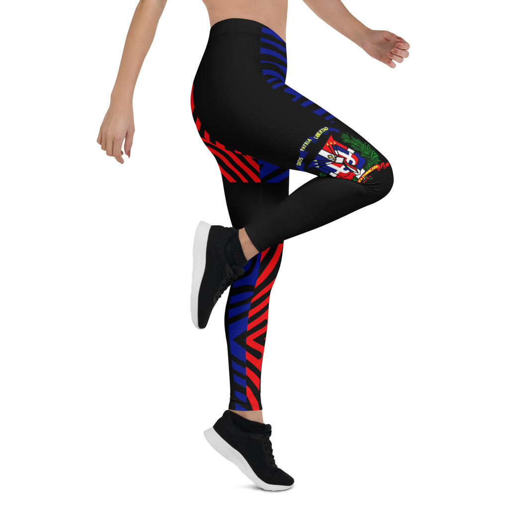 Dominican Republic Leggings – Black Crest Stripe