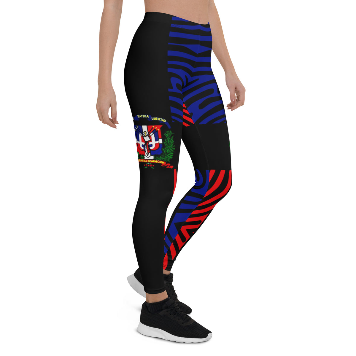 Dominican Republic Leggings – Black Crest Stripe