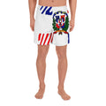 Dominican Republic Men's Athletic Long Shorts – White Crest Stripe