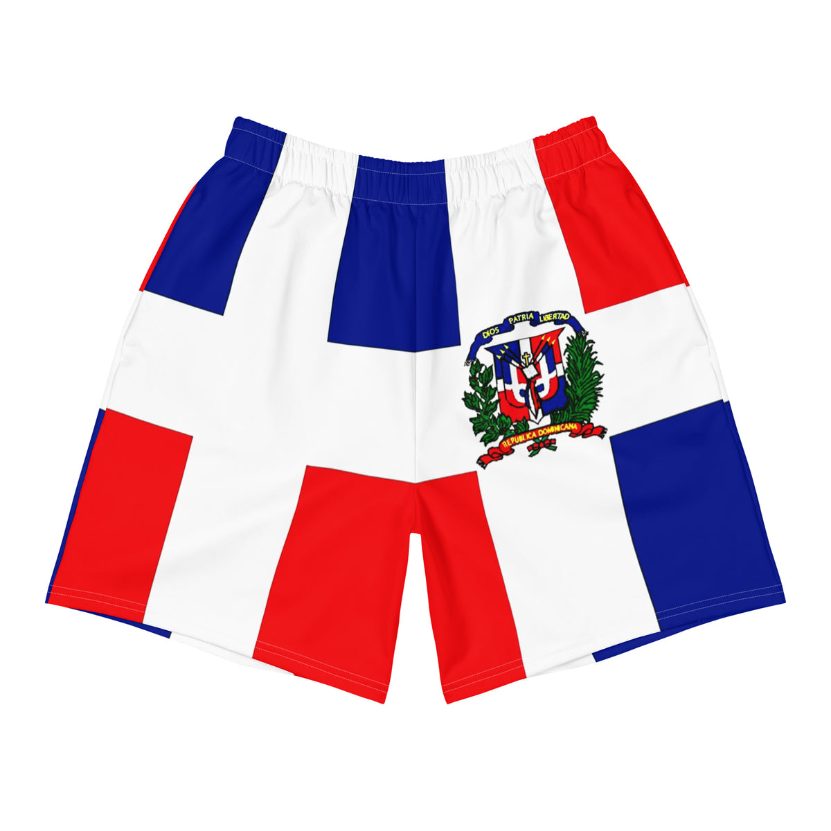 Dominican Republic Men's Athletic Long Shorts – Full Flag