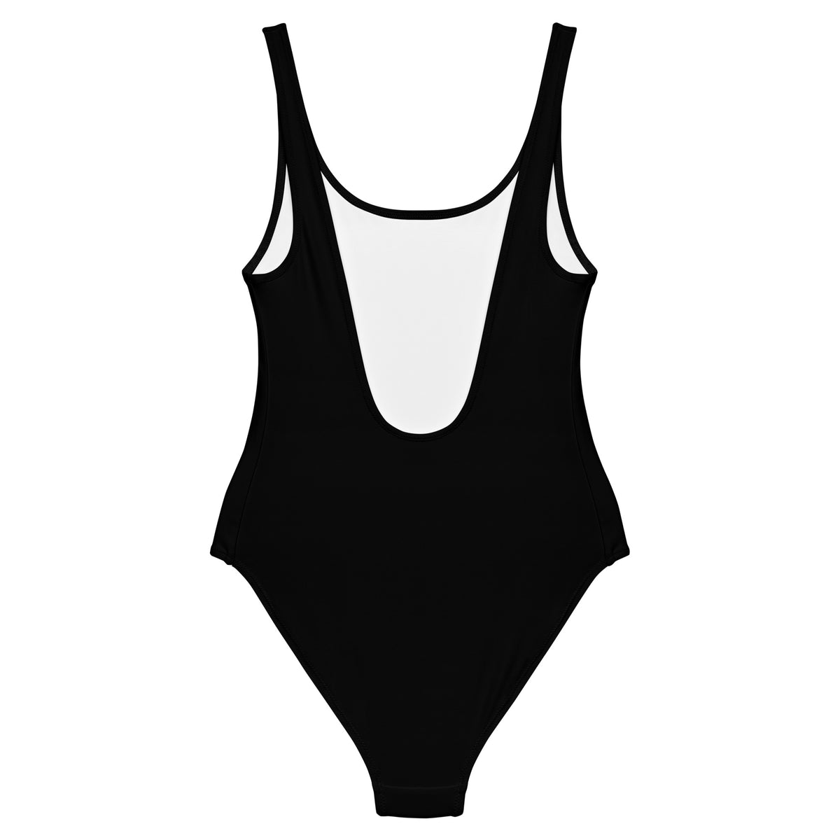 Jamaica One-Piece Swimsuit – Black Flag Logo, Plain Back