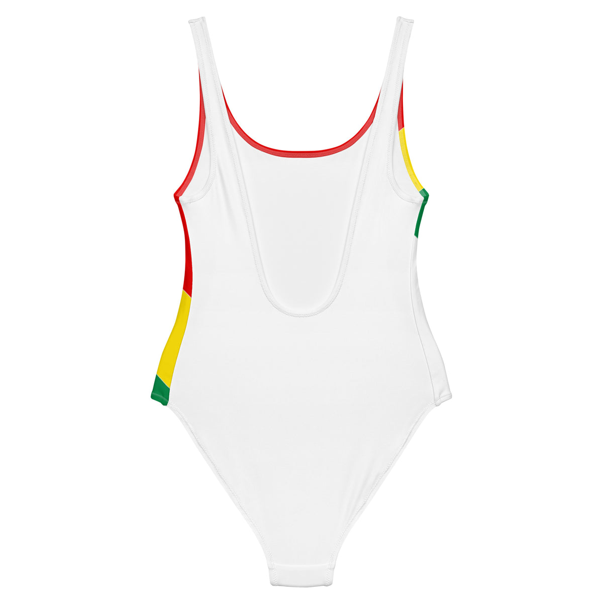 Jamaica Rasta Colors One-Piece Swimsuit – White Diagonal Stripe
