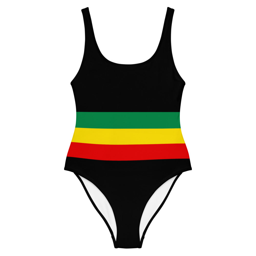 Jamaica One-Piece Swimsuit – Black Rasta Stripe