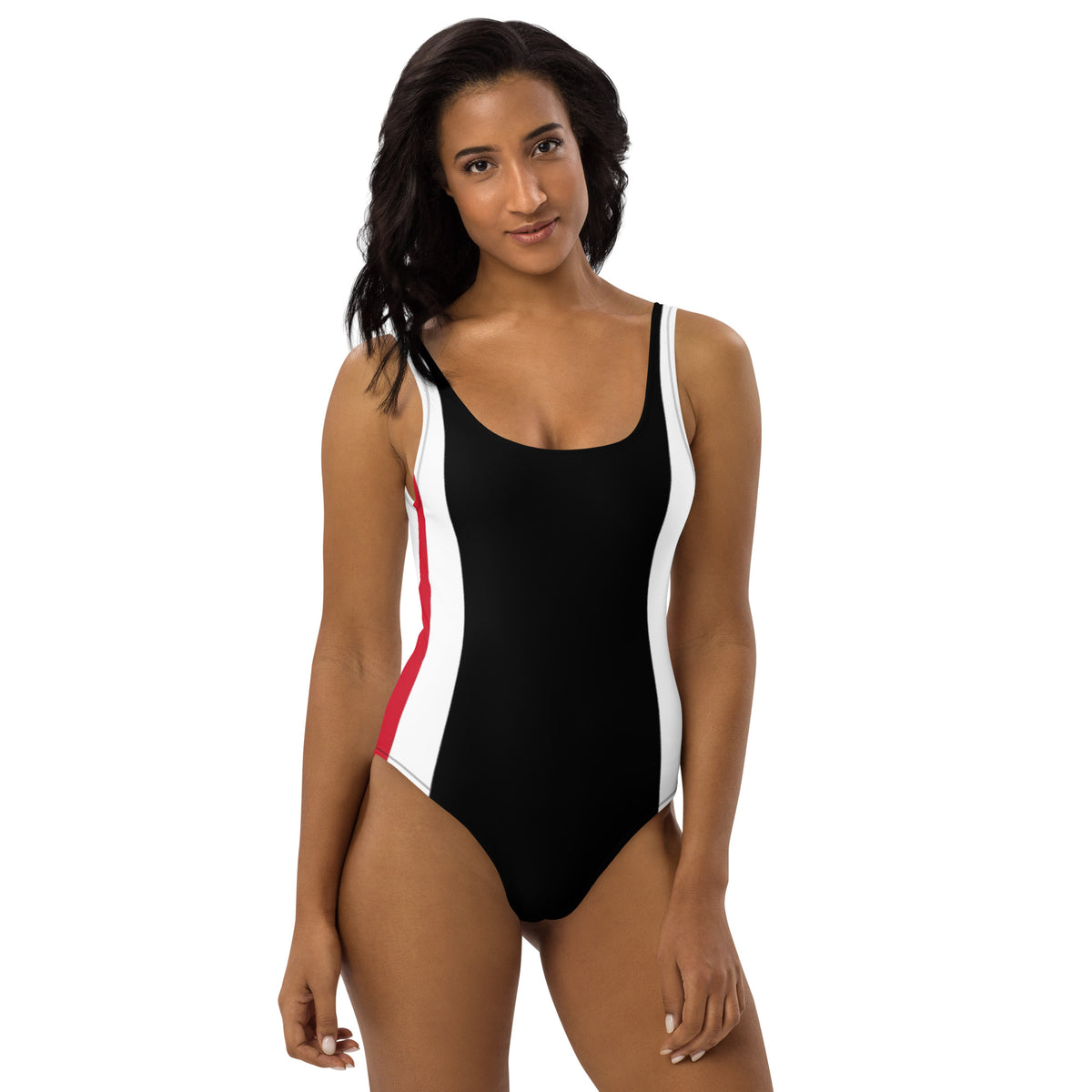 Trinidad and Tobago One-Piece Swimsuit – Black Side Stripe