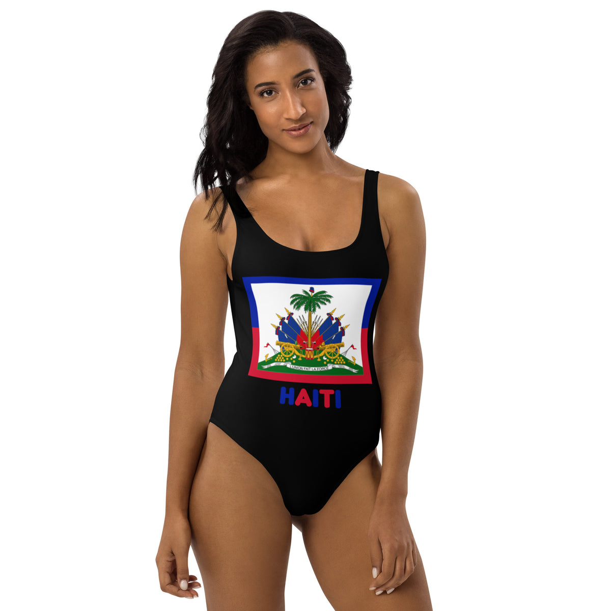 Haiti One-Piece Swimsuit – Black Flag Logo