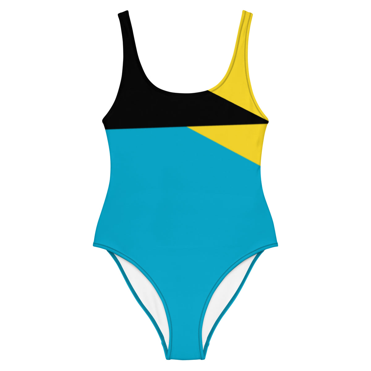 The Bahamas One-Piece Swimsuit – Aqua Flag Neckline