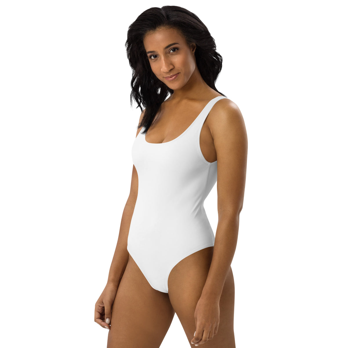 One-Piece Swimsuit – Solid White