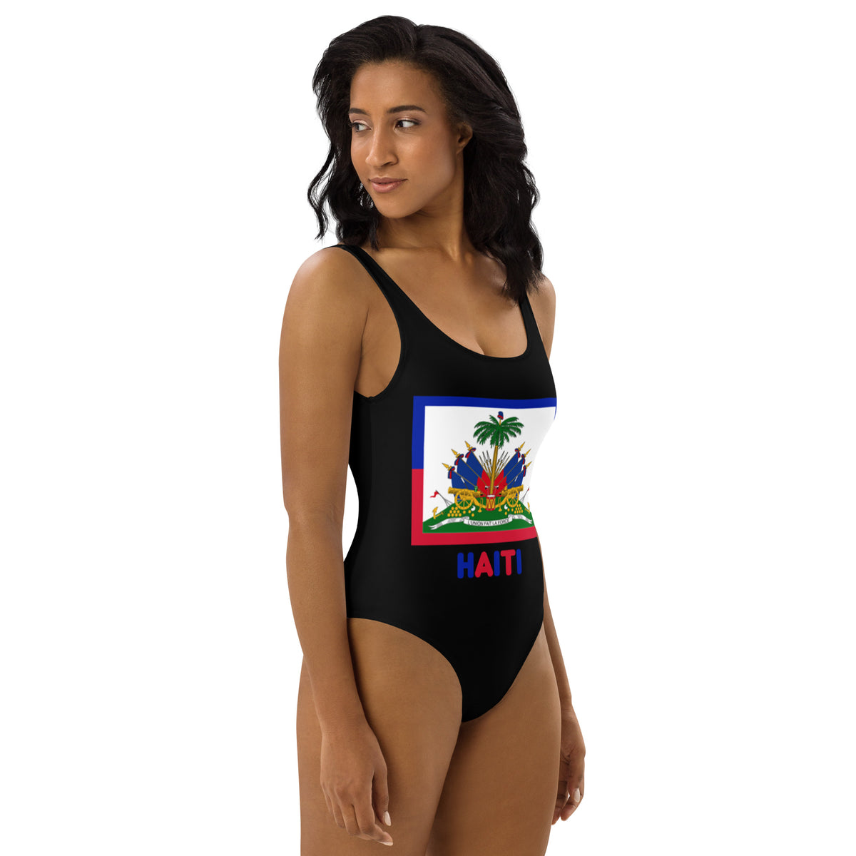 Haiti One-Piece Swimsuit – Black Flag Logo