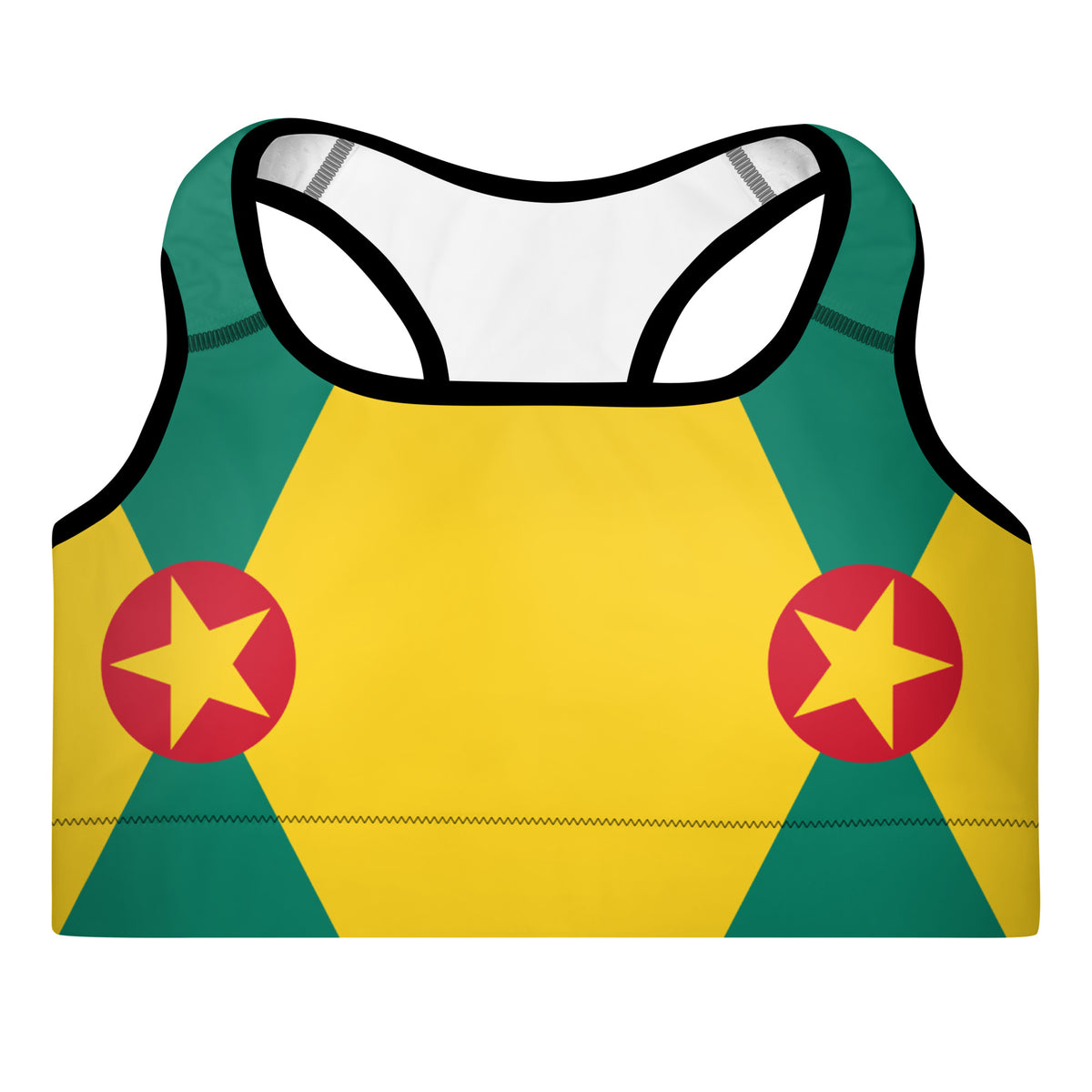 Grenada Padded Sports Bra – Gold Triangles
