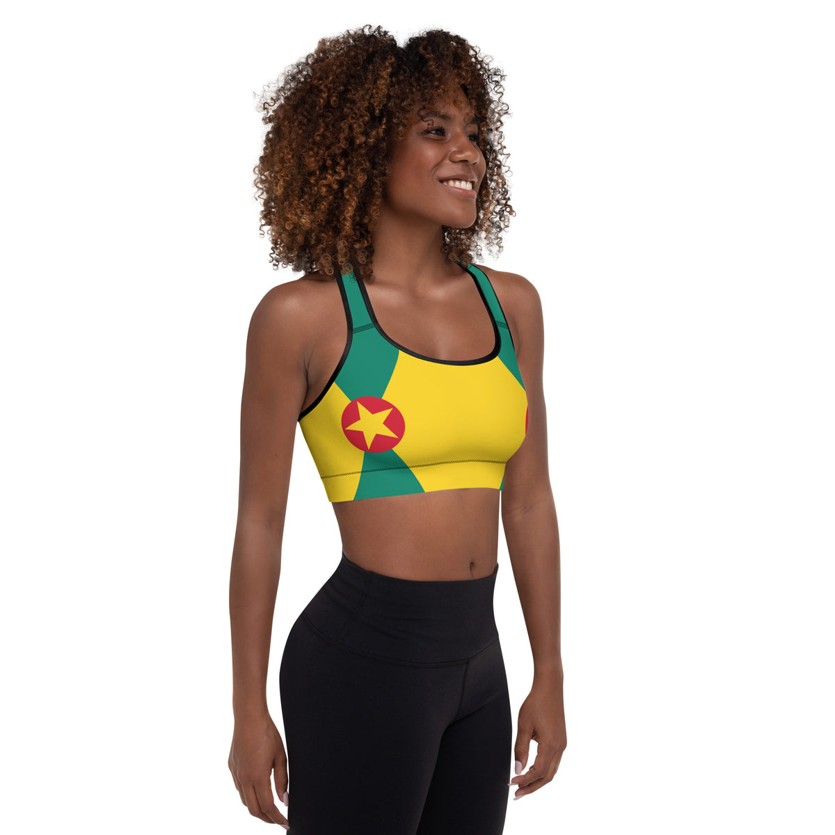 Grenada Padded Sports Bra – Gold Triangles