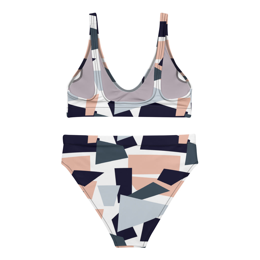 High-Waisted Bikini – Blush Geometric