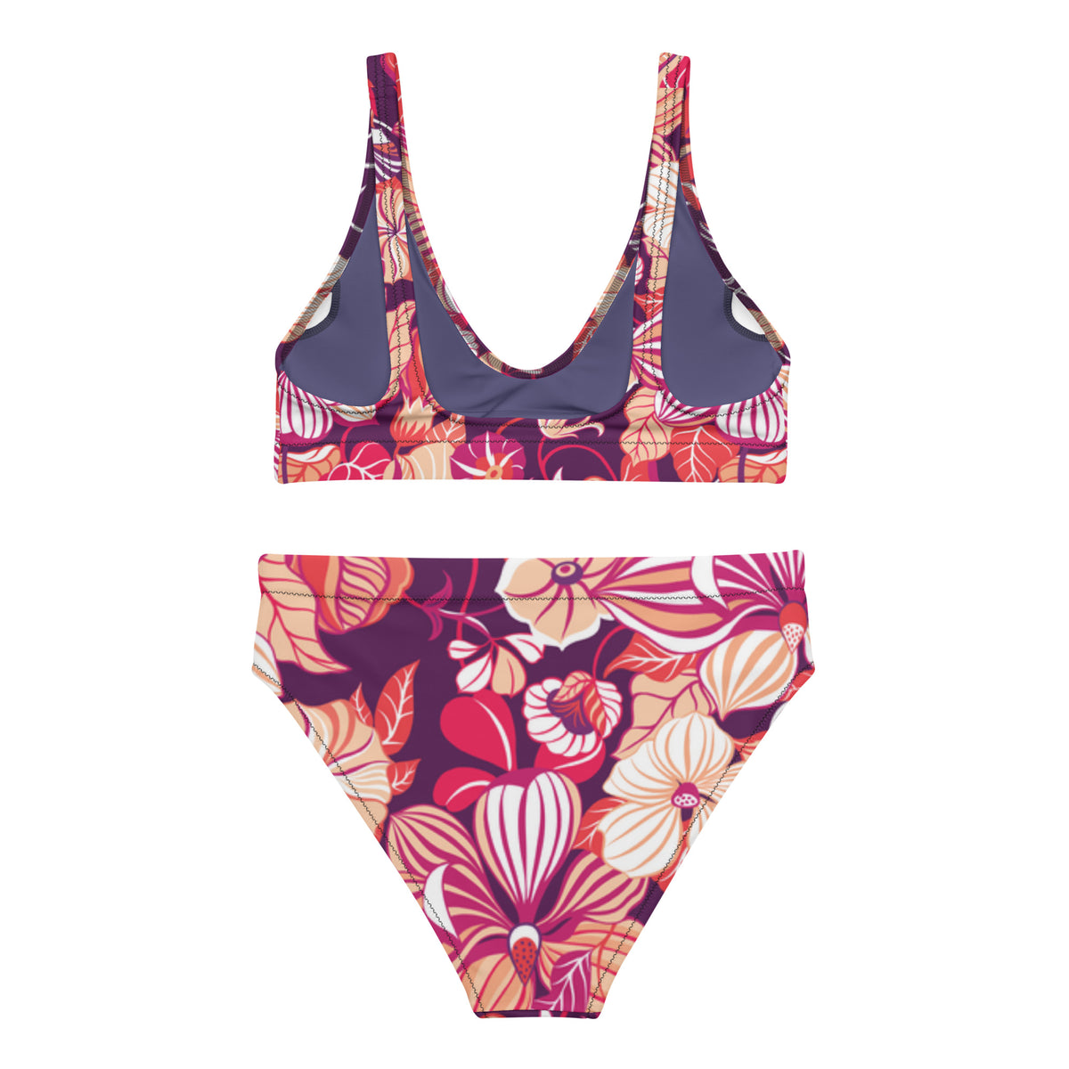 High-Waisted Bikini – Pink Hibiscus