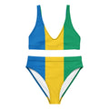 Saint Vincent and the Grenadines High-Waisted Bikini – Tricolor Stripe