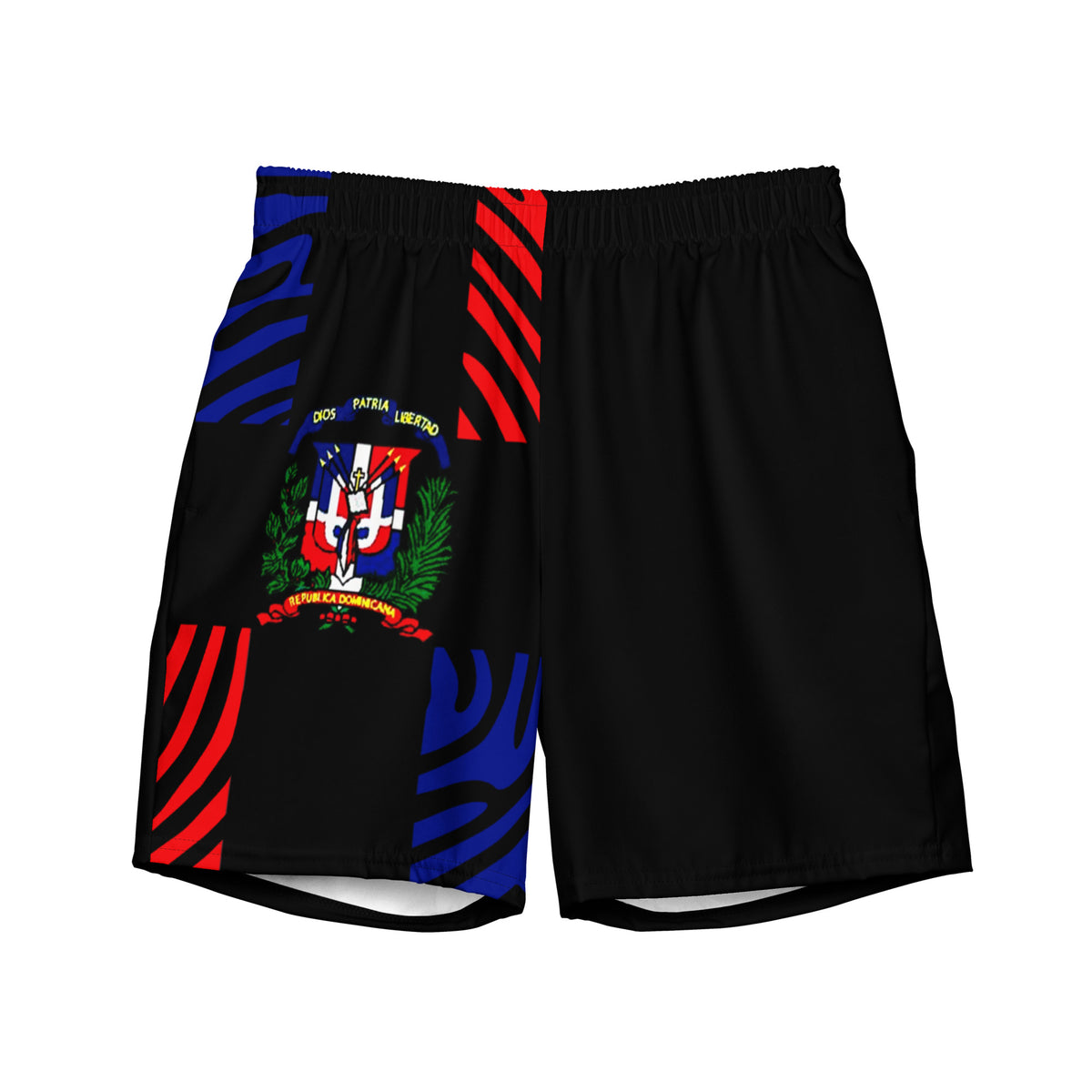 Dominican Republic Men's Swim Trunks – Black Crest Stripe