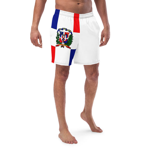 Dominican Republic Men's Swim Trunks – White Flag Panel