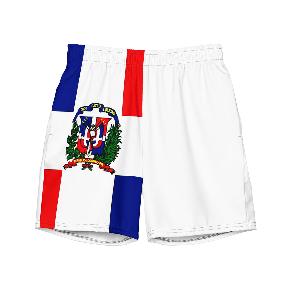 Dominican Republic Men's Swim Trunks – White Flag Panel