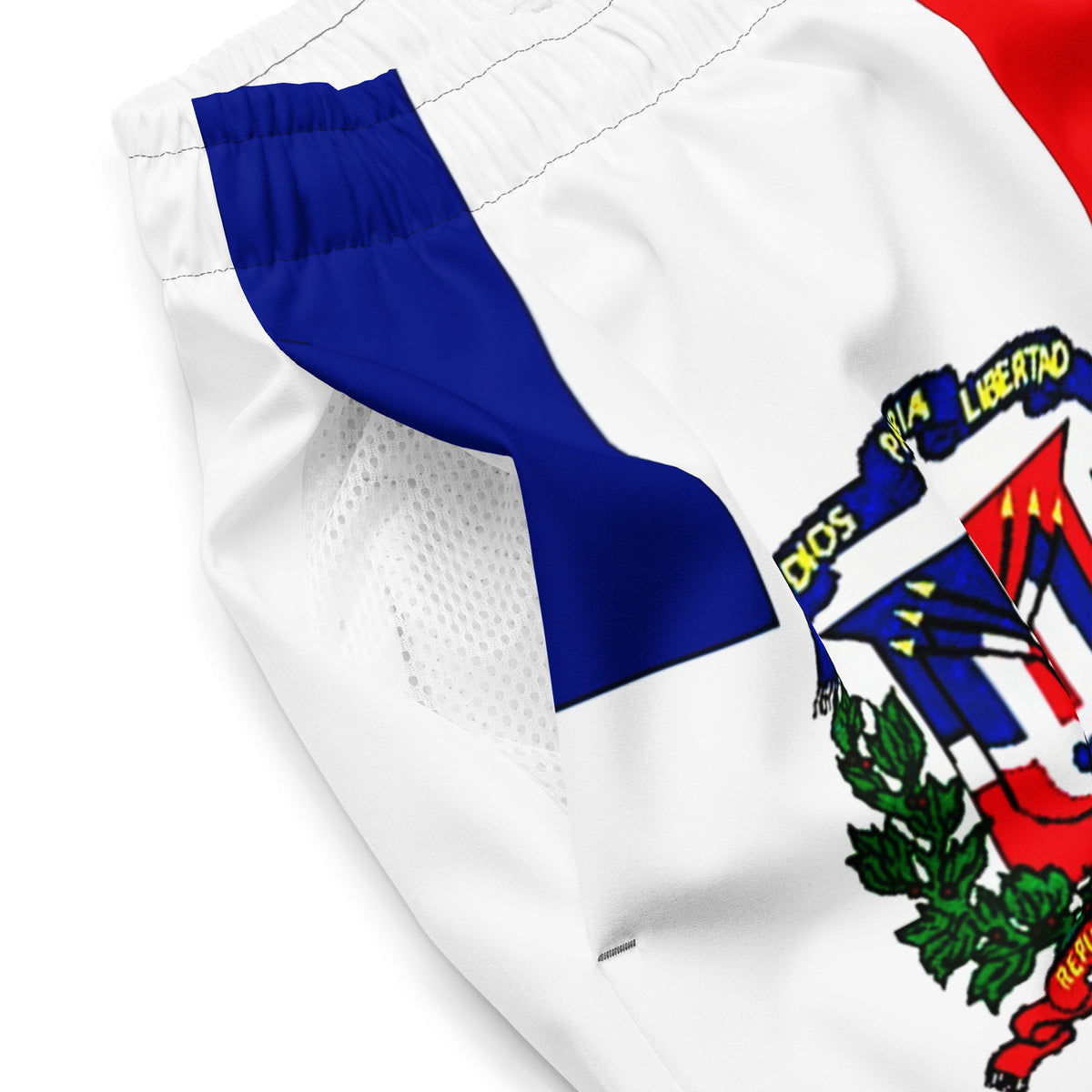 Dominican Republic Men's Swim Trunks – White Flag Panel