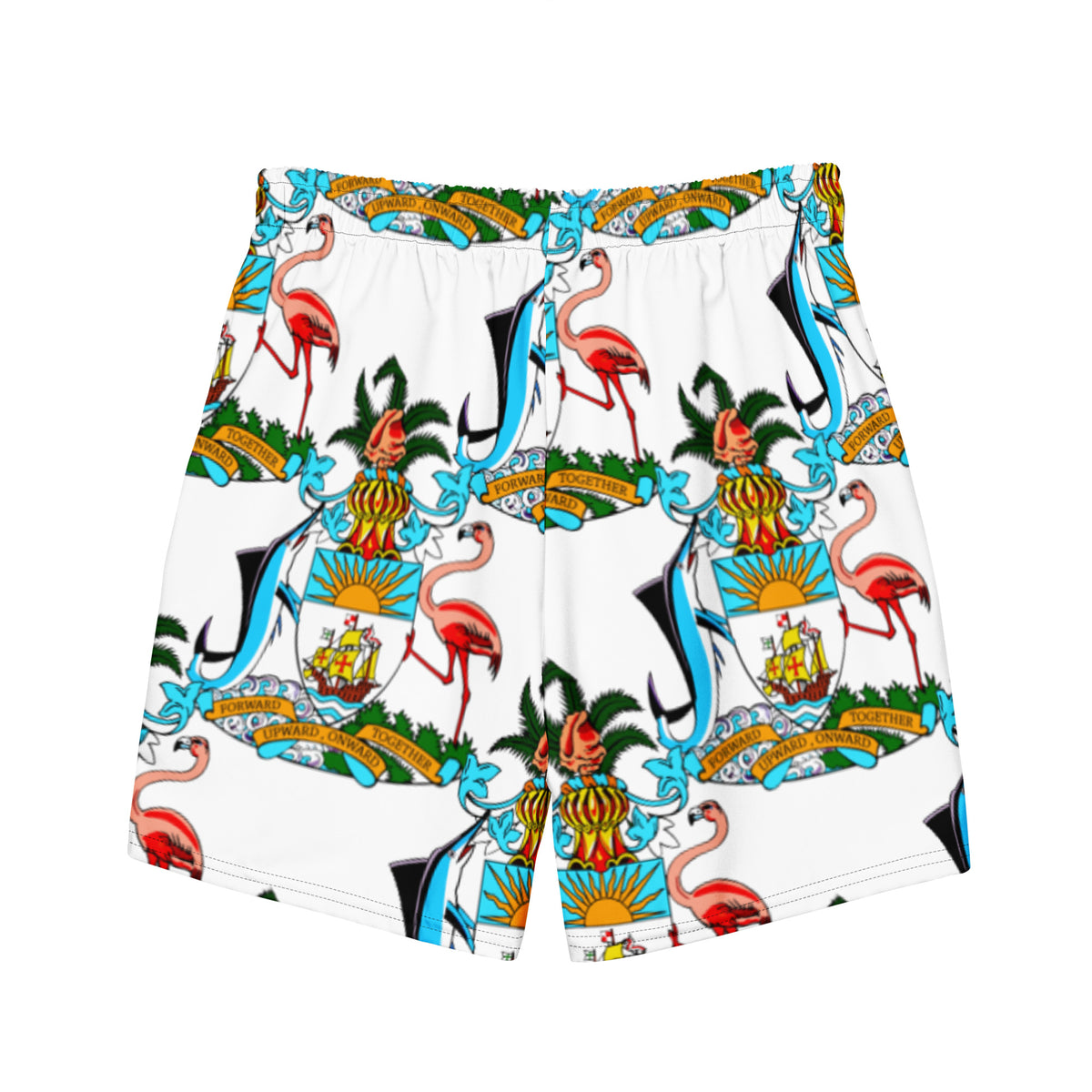 The Bahamas Men's Swim Trunks – All-Over Coat of Arms