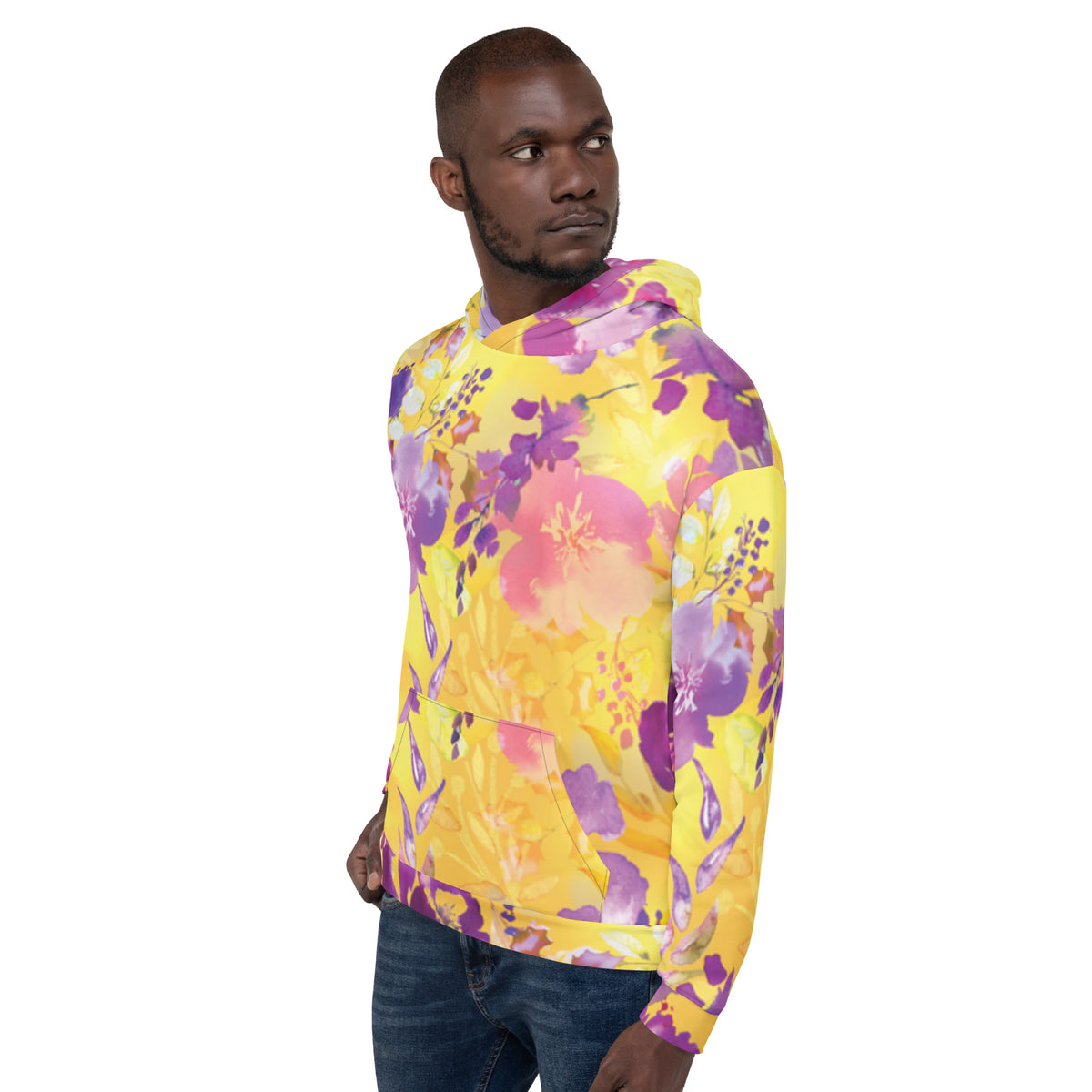Inspire Unisex Hoodie – Yellow Floral