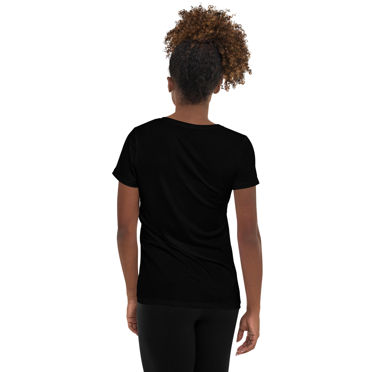 Saint Kitts and Nevis Women's Athletic T-Shirt – Black Sleeves