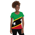 Saint Kitts and Nevis Women's Athletic T-Shirt – Green Sleeves