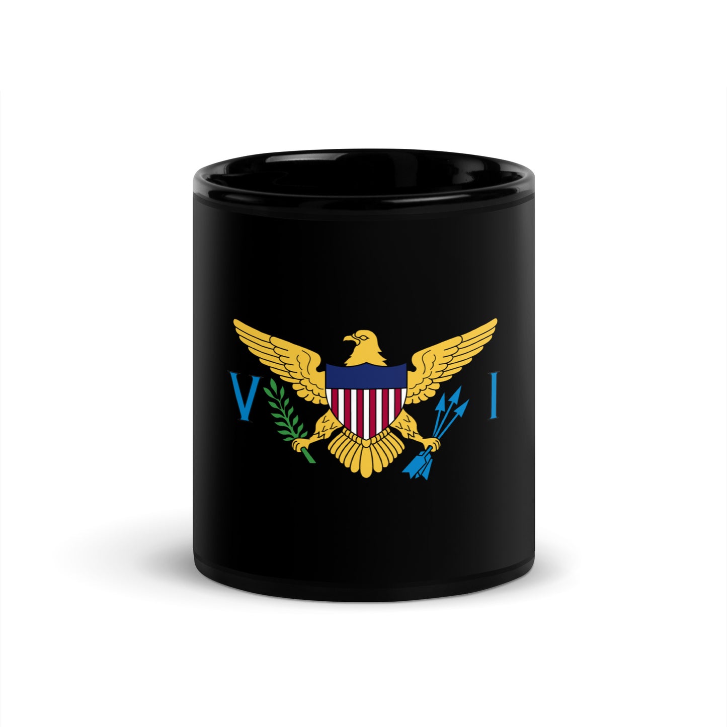 US VIRGIN ISLANDS BLACK GLOSSY MUG