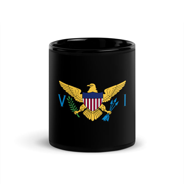 US Virgin Islands Black Glossy Mug