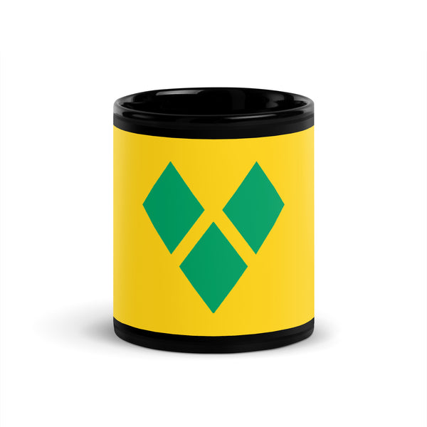 Saint Vincent and the Grenadines Black Glossy Mug