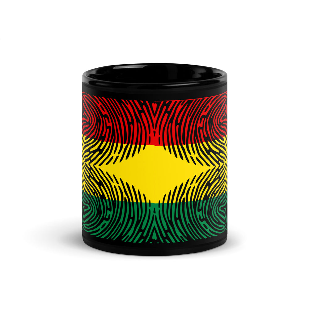 RASTA COLORS BLACK GLOSSY MUG