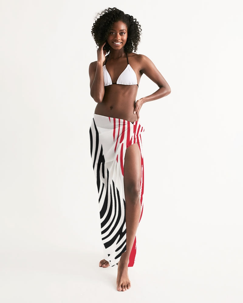 Trinidad and Tobago Swimsuit Cover Up – White Wave Stripe