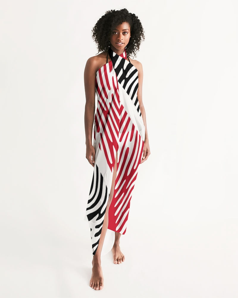 Trinidad and Tobago Swimsuit Cover Up – White Wave Stripe