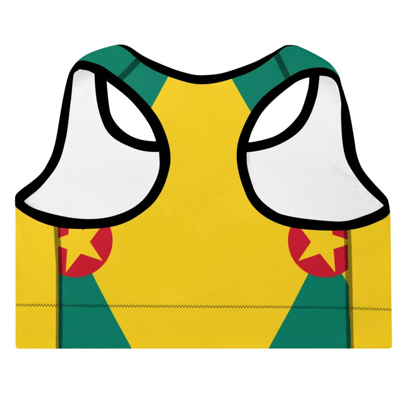 Grenada Padded Sports Bra – Gold Triangles