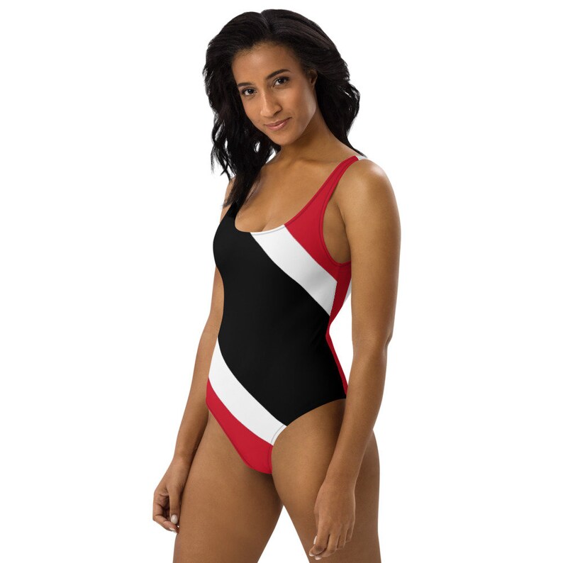 Trinidad and Tobago One-Piece Swimsuit – Black Diagonal