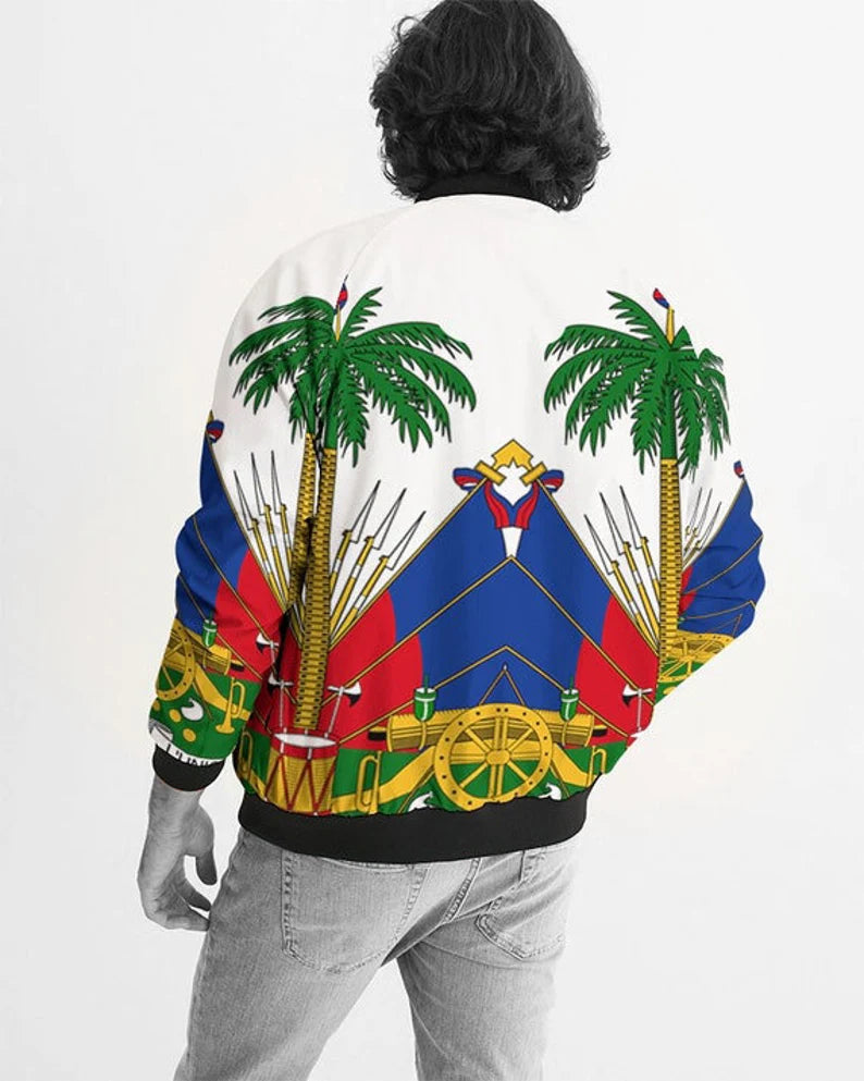 Haiti Men's Bomber Jacket – White Coat of Arms