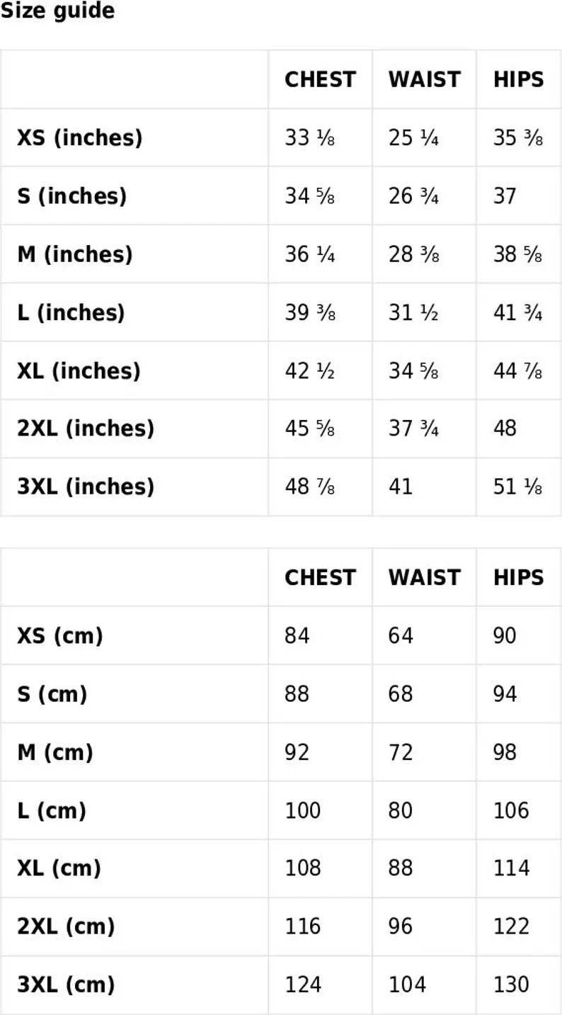 Size chart