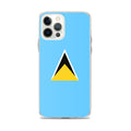 Saint Lucia Premium iPhone Case – Sky Blue Emblem