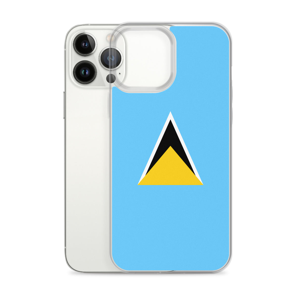 Saint Lucia Premium iPhone Case – Sky Blue Emblem