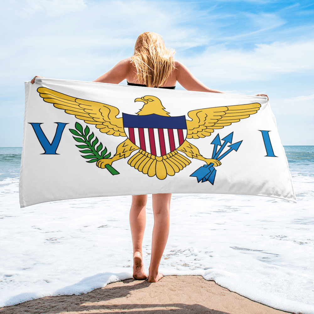 US VIRGIN ISLANDS PATRIOTIC BEACH TOWEL